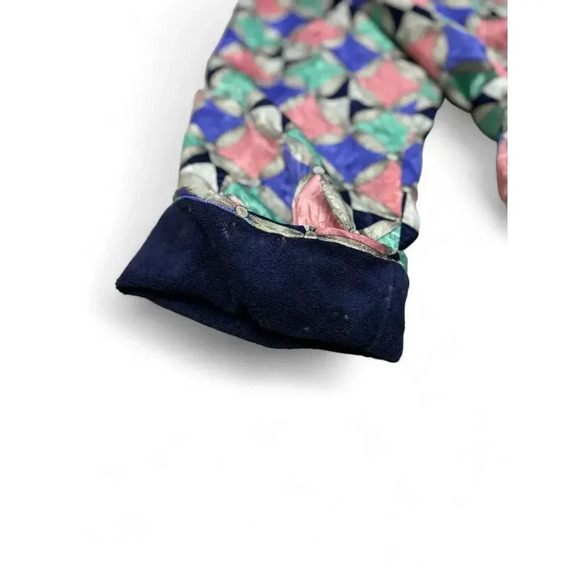 Cypress Multicolored Pattern Satin Terrycloth Lined Spa Heavyweight Robe - Picture 8 of 10